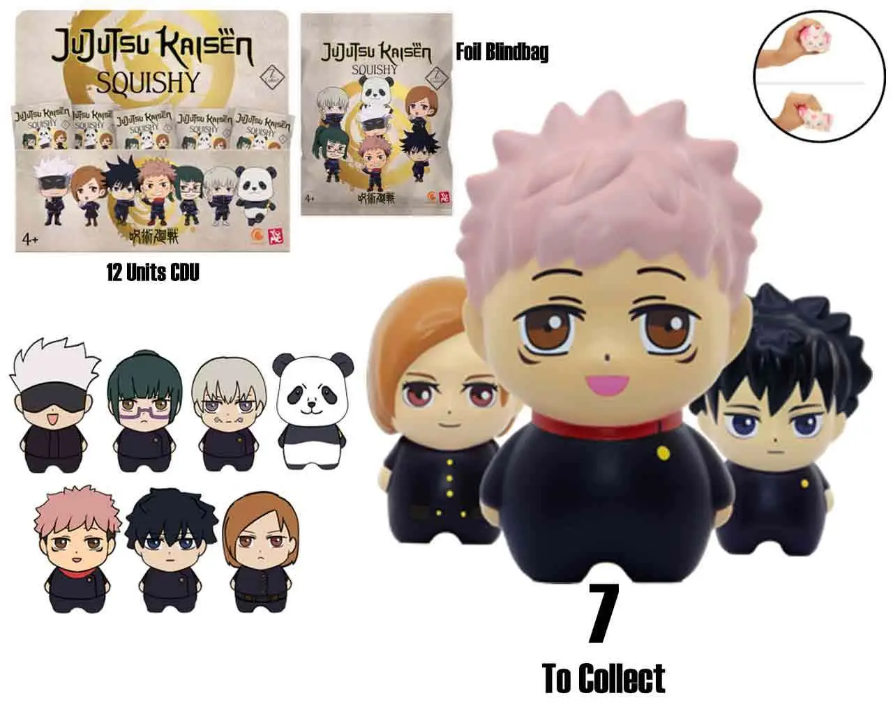 Jujutsu Kaisen - Foam Squishy - Blind Bags Counter Display (12 Units) DS Modellismo Jujutsu Kaisen Foam Squishy Blind Bags