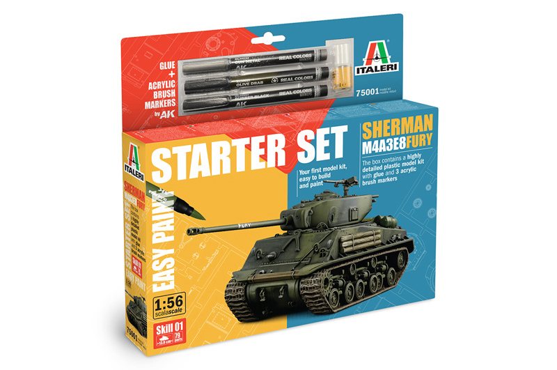 M4A3E8 Sherman Fury Model Set Kit 1:56 DS Modellismo M4A3E8 Sherman Fury Model Set Kit scala 1:56
