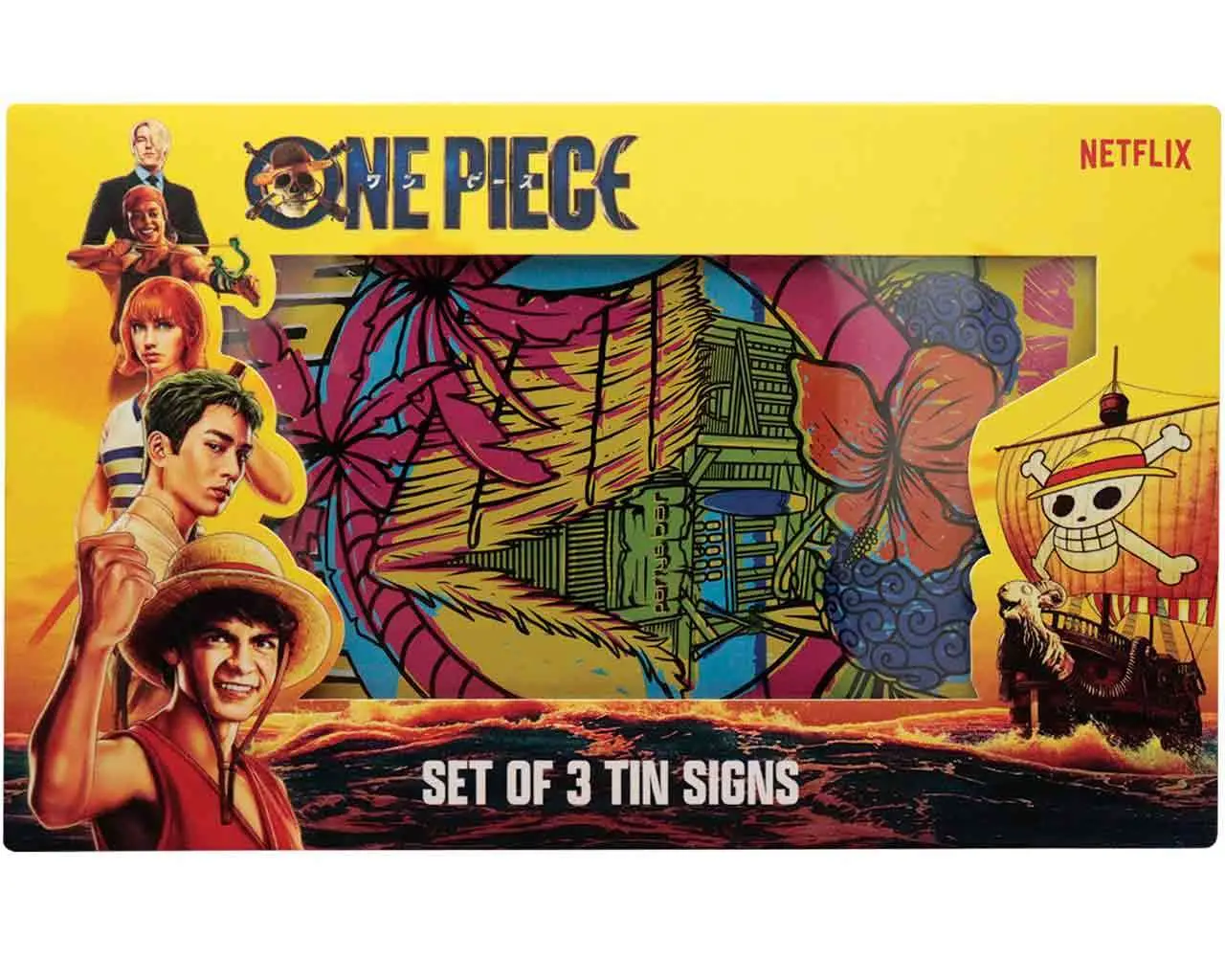One Piece - set da 3 Tin Signs DS Modellismo One Piece da 3 Tin Signs FANATTIK