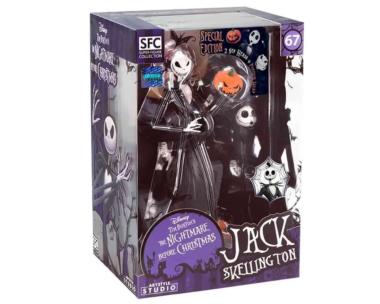 Statua The Nightmare Before Christmas Jack Scary Smiling Face Super Figure Collection 1/10 PVC DS Modellismo Statua Nightmare Before Christmas scala 1/10