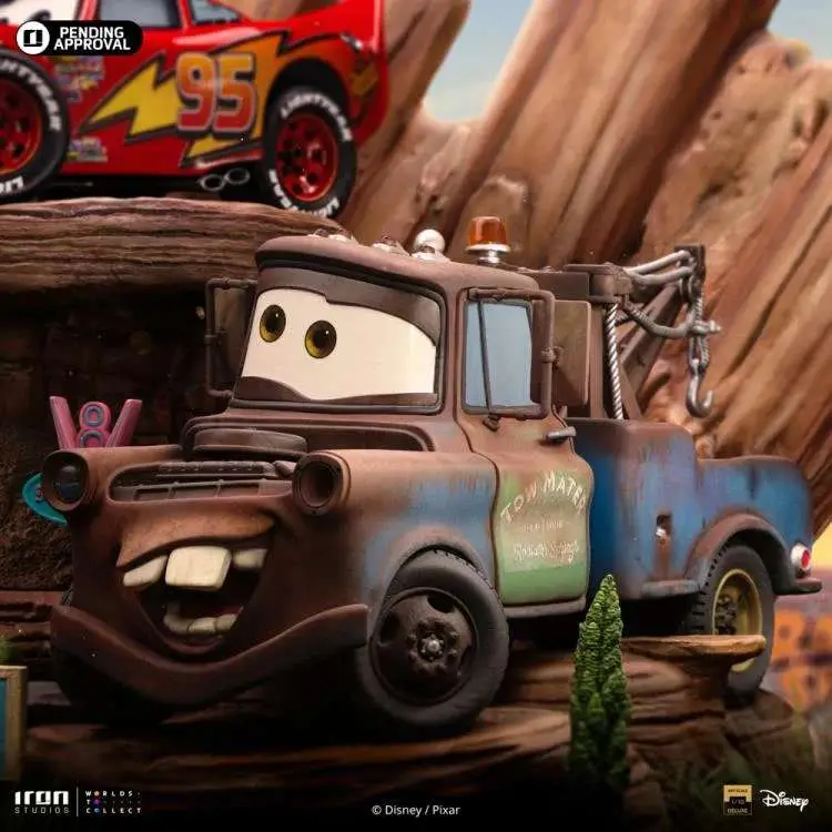 Statua Cars Lightning Mcqueen + Tow Mater Dlx 1/10 ST 1/10 DS Modellismo Statua Cars Lightning Mcqueen Tow scala 1/10