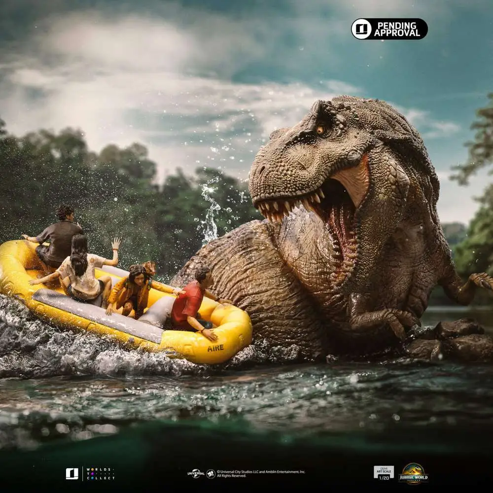 Statua Jurassic World Rebirth T-rex River Scene 1/20 DS Modellismo Statua Jurassic World Rebirth scala 1/20