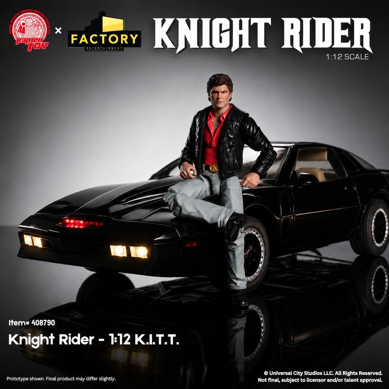 Knight Rider 1:12 Scale Kitt Vehicle & Michael Knight Action Figure DS Modellismo Knight Rider Scale Kitt Vehicle scala 1:12