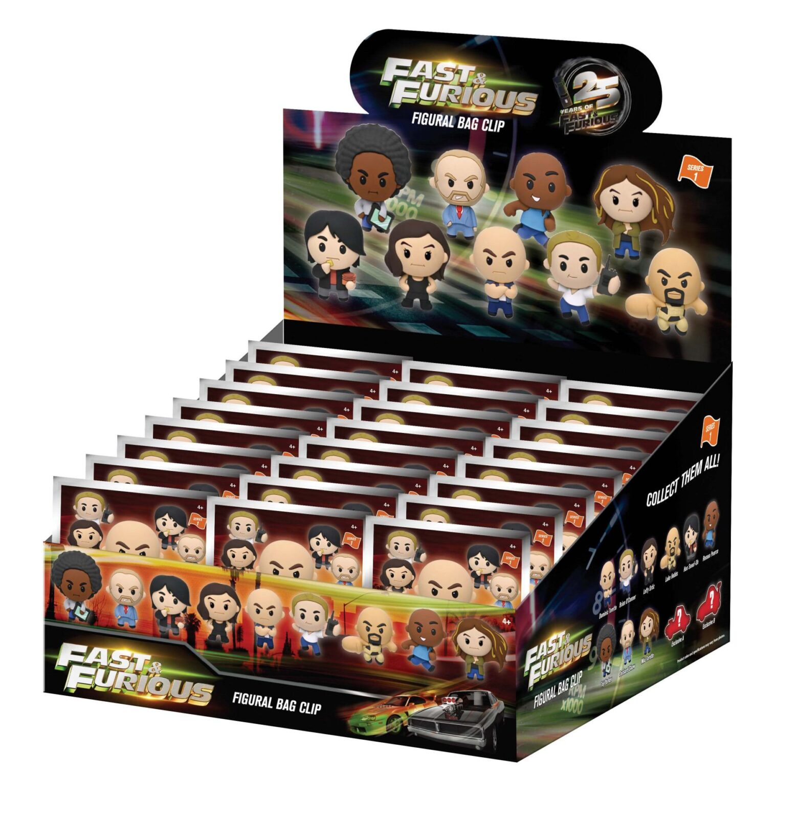 Clip ferma sacchetti Fast & Furious 25TH Anniversary Blind Box Display (24) DS Modellismo Clip ferma sacchetti Fast & Furious 25TH