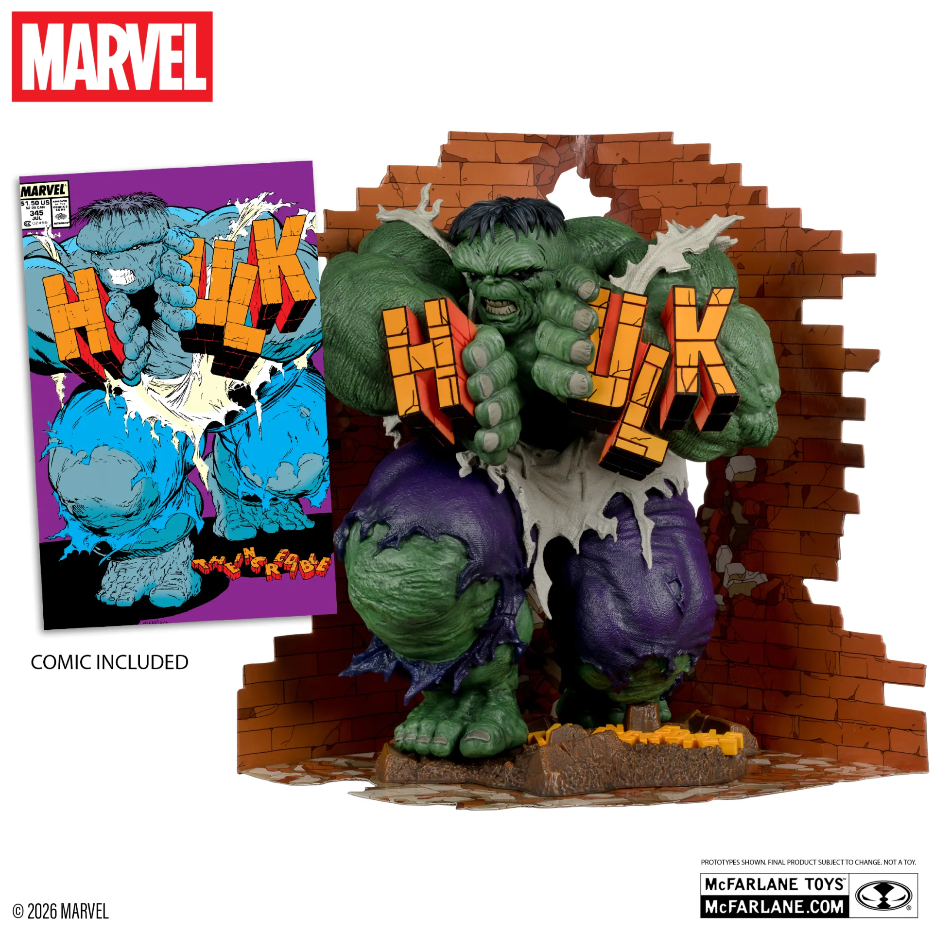 Marvel Collection 1:6 the Incredible Hulk #345 Green Hulk Variant Figure DS Modellismo Marvel Collection Incredible Hulk scala 1:6