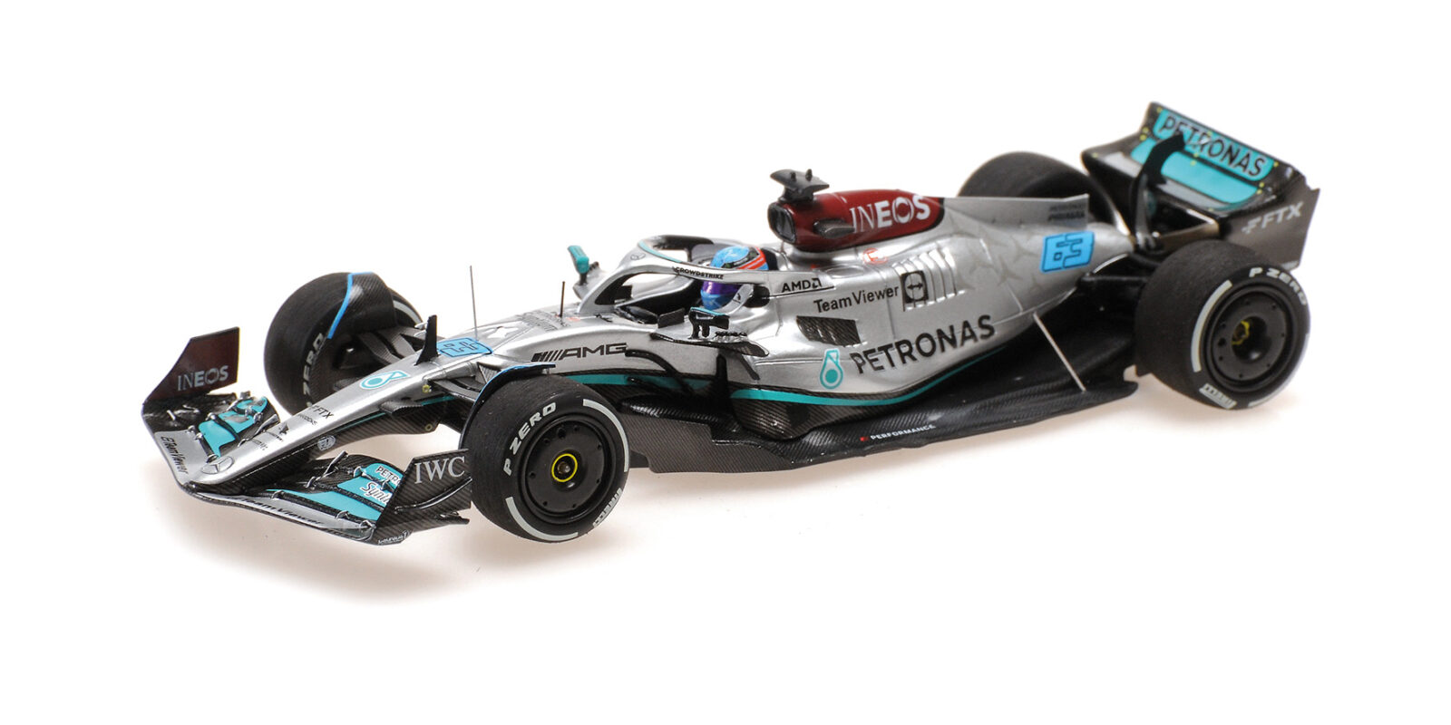 Mercedes Amg W13 George Russell 3RD Place French GP 2022 DS Modellismo Mercedes Amg W13 George Russell scala 1/43