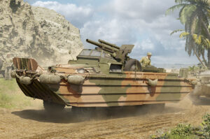 Gmc DUKW-353 with 105 mm Howitzer scala 1/35