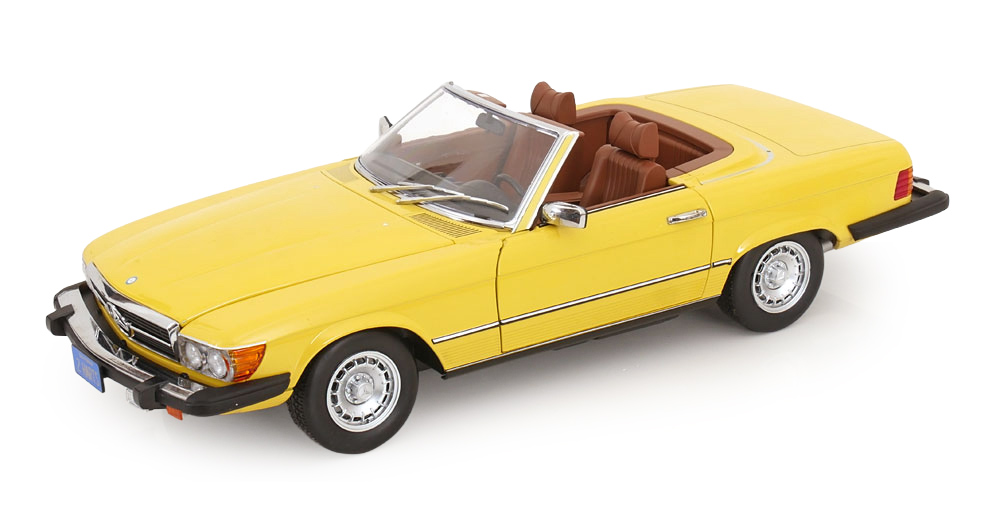Mercedes 450 SL R107 US Version Yellow 1979 Tv-series Hart TO Hart DS Modellismo Mercedes 450 SL R107 Us Yellow scala 1/12
