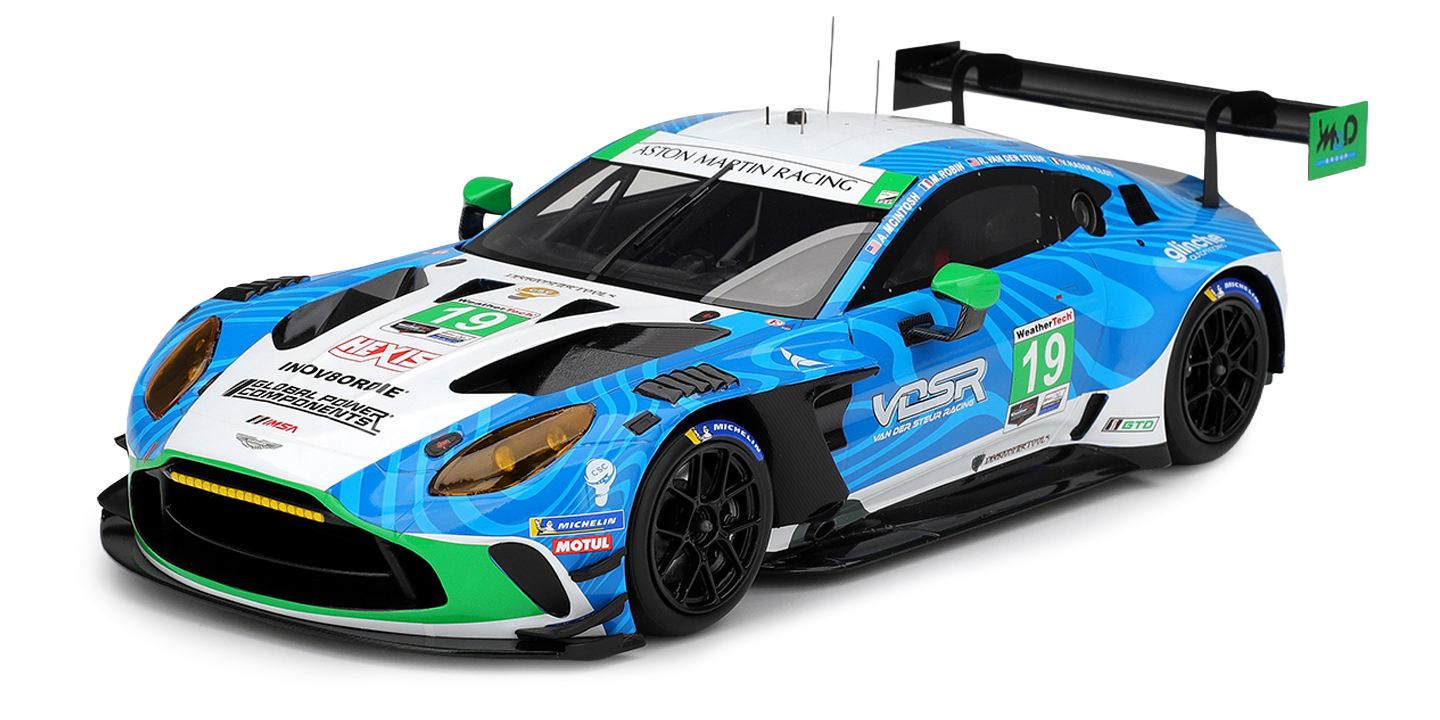 Aston Martin Vantage GT3 Evo #19 Van Der Steur Racing Imsa 24H Daytona 2025 Top Speed DS Modellismo Aston Martin Vantage GT3 Evo #19 scala 1/18