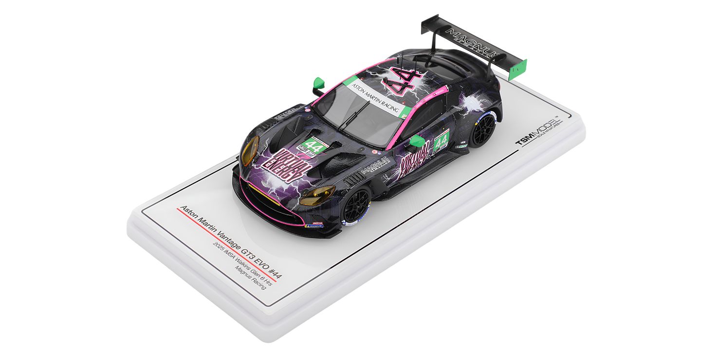 Aston Martin Vantage GT3 Evo #44 Magnus Racing Imsa 6H Walkins Glen 2025 DS Modellismo Aston Martin Vantage GT3 Evo #44 scala 1/43
