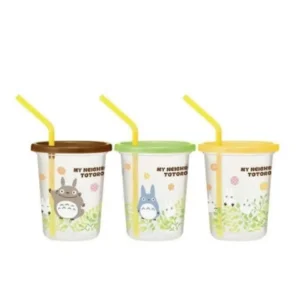 Totoro 3 in vetro with Straw STUDIO GHIBLI