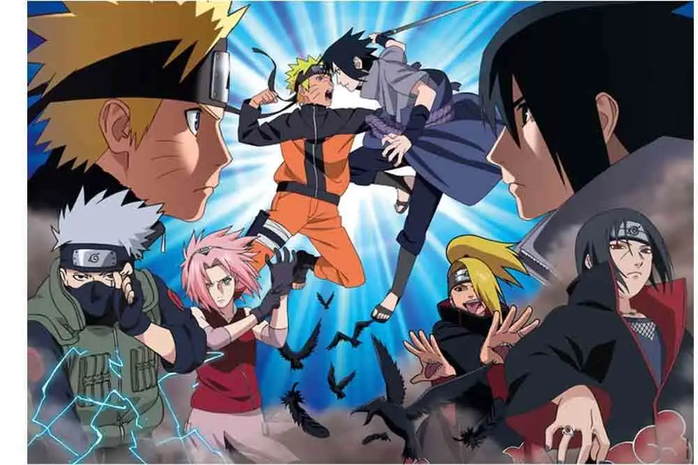 Naruto Confrontation Anime Collection Cube Box Puzzle 500PCS DS Modellismo Naruto Confrontation Anime Cube Box Puzzle