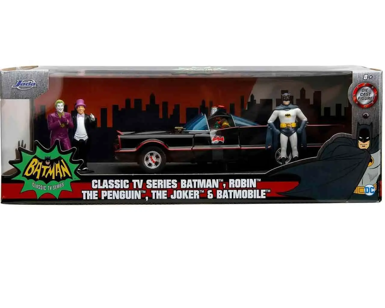 Batman 1966 Batmobile with Characters Die-Cast Model 1/24 Deluxe Edition DS Modellismo Batman 1966 Batmobile scala 1/24