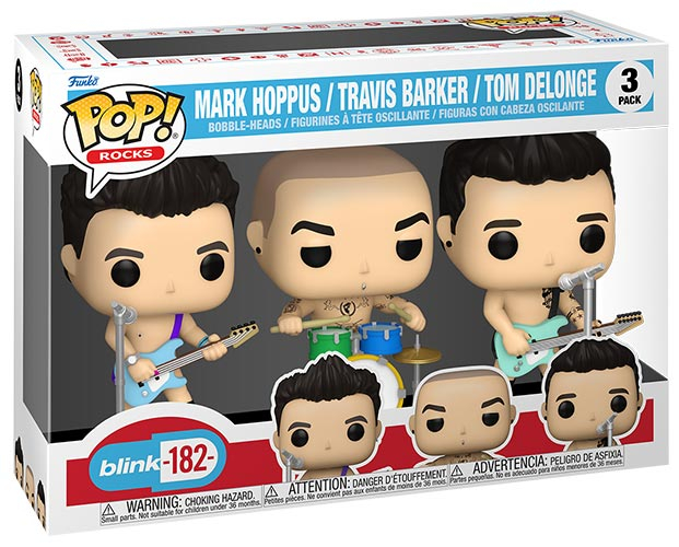 Funko Pops Rocks Blink 182 Hoppus/Barker/Delonge 3 Pack DS Modellismo Funko Pops Rocks Blink 182