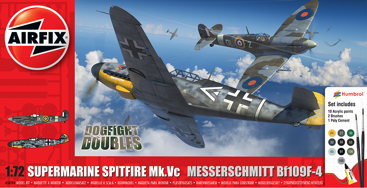 Confezione regalo 1/72 Supermarine Spitfire Mk.Vc vs Messerschmitt Bf109F-4 Dogfight Double DS Modellismo Confezione regalo Supermarine scala 1/72
