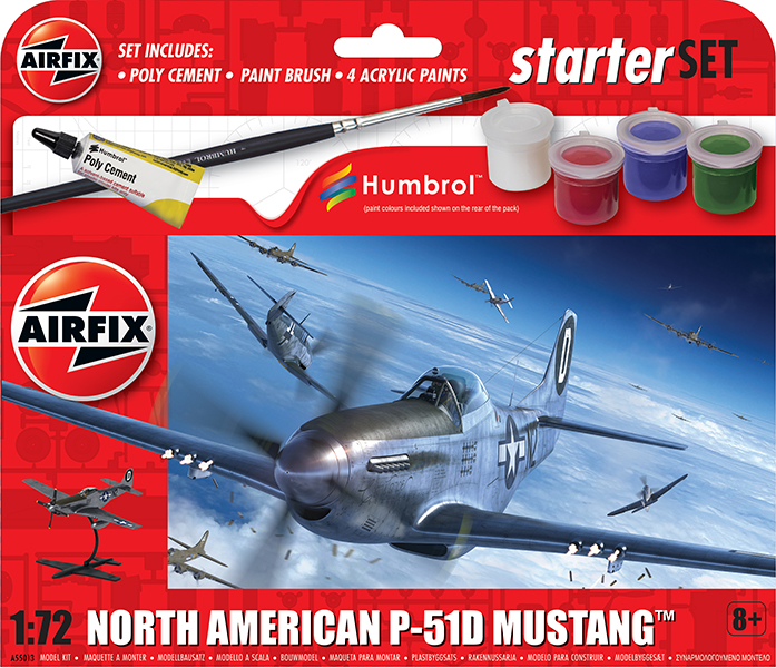 1/72 Starter Set - North American P-51D Mustang DS Modellismo Starter Set North American P-51D scala 1/72
