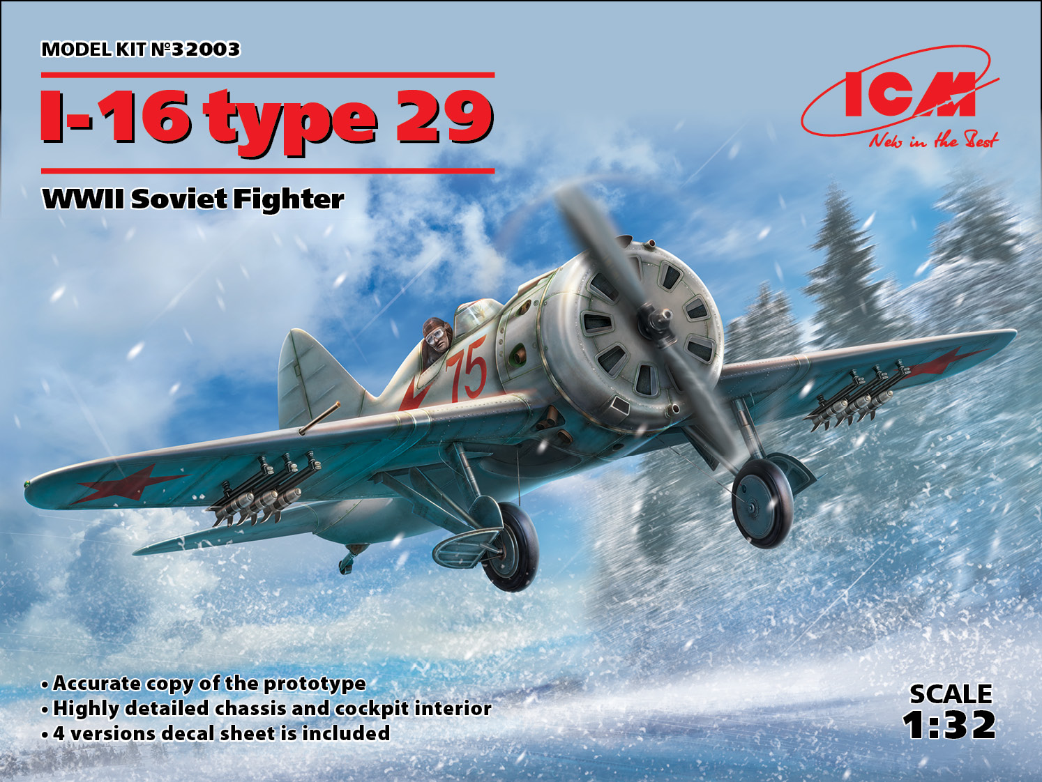 1/32 I-16 type 29, Wwii Soviet Fighter DS Modellismo I-16 type 29, Wwii Soviet Fighter scala 1/32