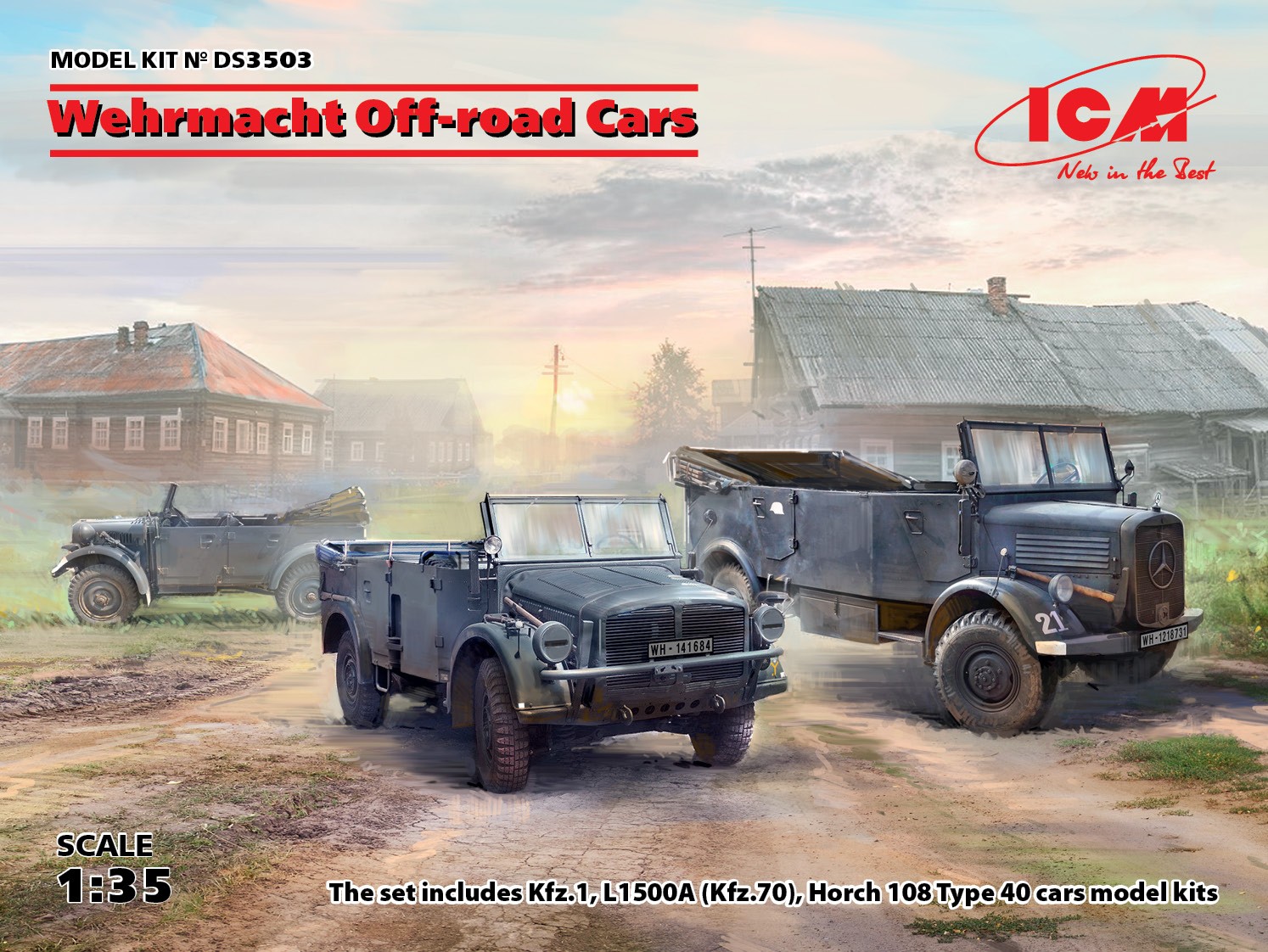 1/35 Wehrmacht Off-road Cars (Kfz.1, Horch 108 Typ 40, L1500A) DS Modellismo Wehrmacht Off-road Cars scala 1/35 ICM