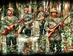 U.S. Marines in jungle, Wwii era scala 1/35