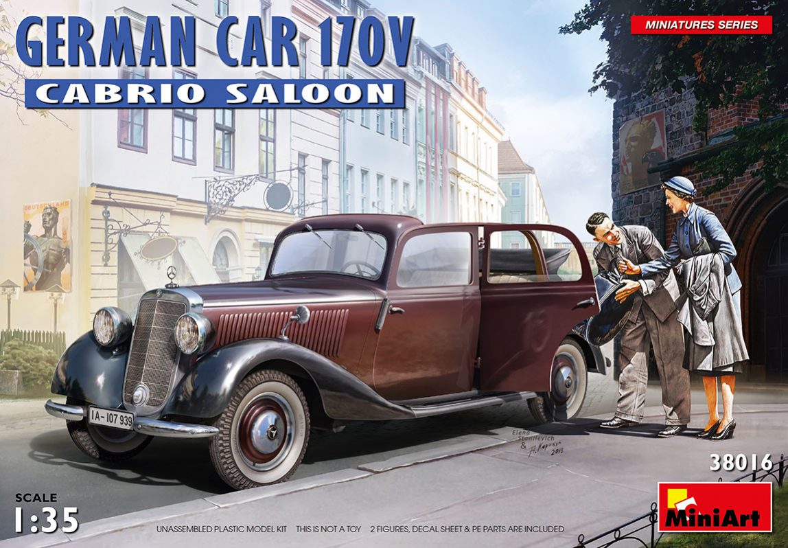 1/35 German Car 170V Cabrio Saloon - Include 2 Figurini DS Modellismo German Car 170V Cabrio Saloon scala 1/35