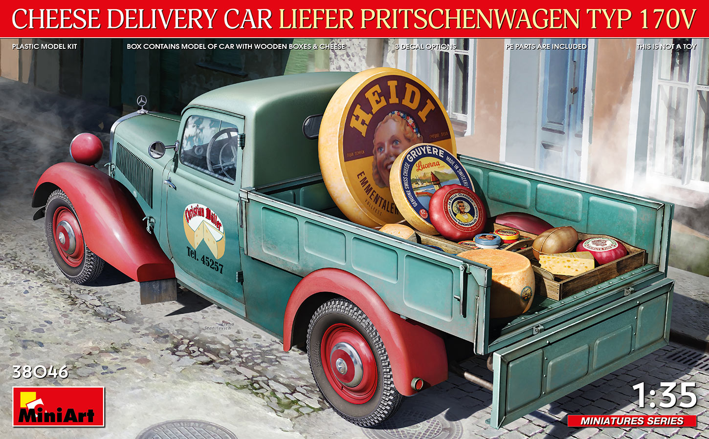 1/35 Cheese Delivery Car Liefer Pritschenwagen Typ 170V DS Modellismo Cheese Delivery Car Liefer scala 1/35