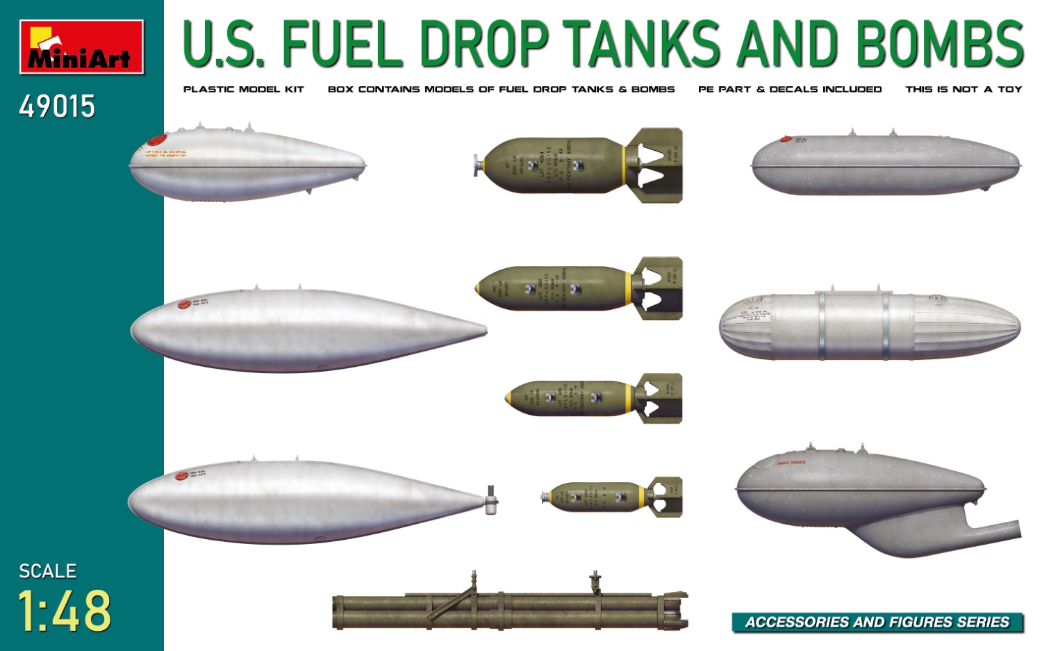 1/48 U.S. Fuel Drop Tanks and Bombs DS Modellismo U.S. Fuel Drop Tanks Bombs scala 1/48