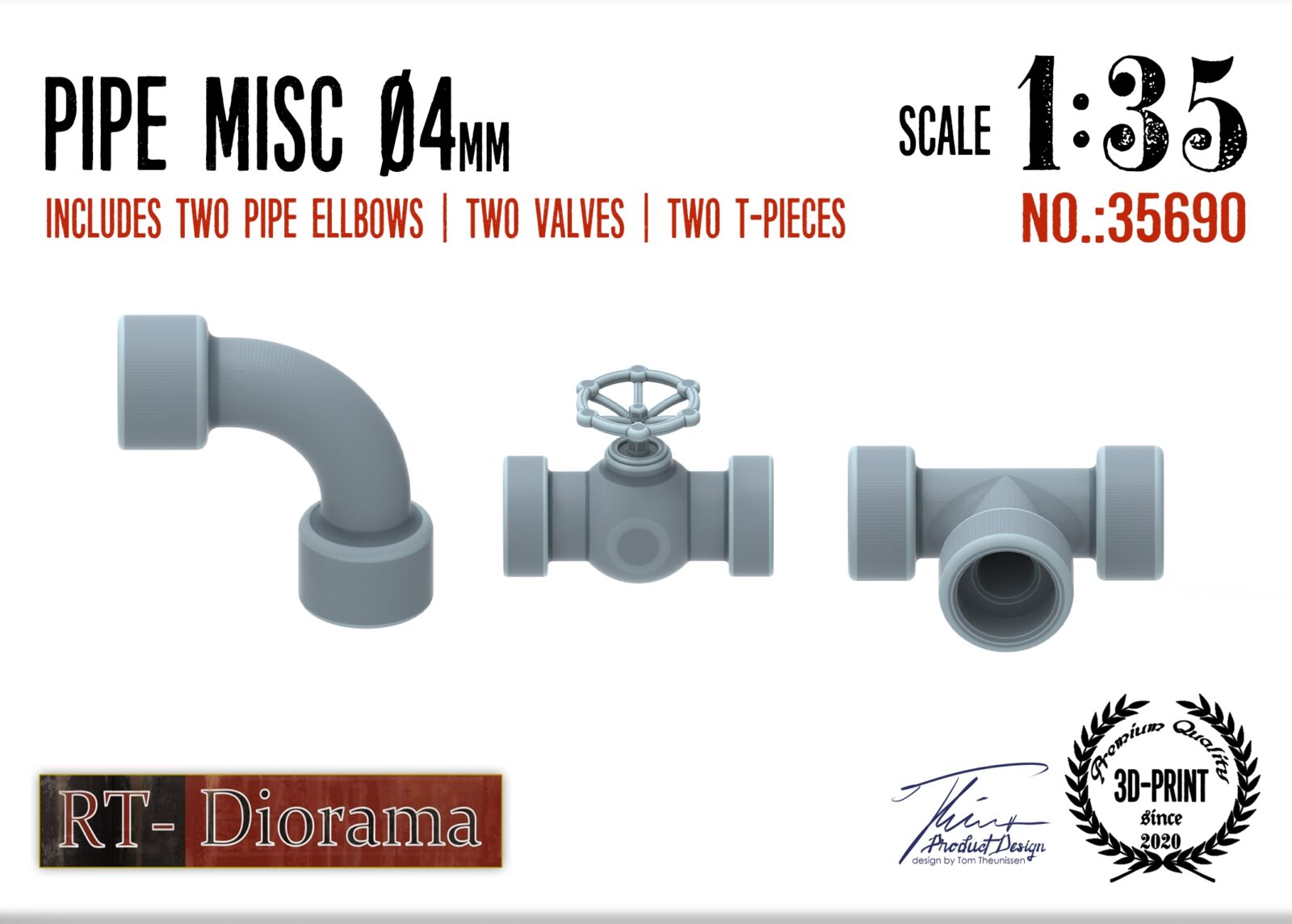1/35 Pipe Misc. 4 mm DS Modellismo Pipe Misc. 4 mm scala 1/35 RT-DIORAMA