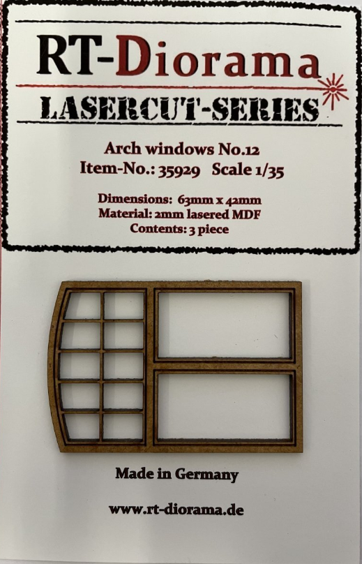 1/35 Lasercut: Bogen-Fenster Nr. 12 DS Modellismo Lasercut: Bogen-Fenster Nr. 12 scala 1/35