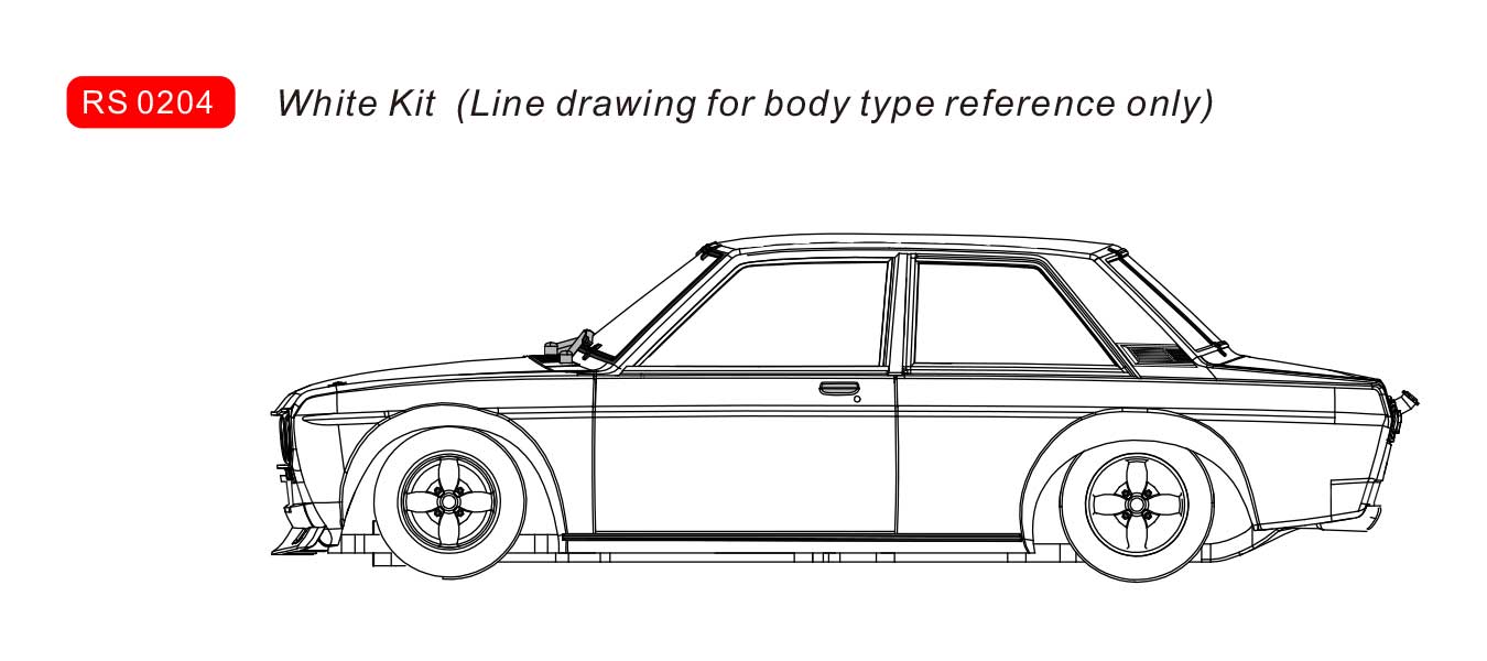Datsun 510 - White Kit DS Modellismo Datsun 510 White Kit REVOSLOT