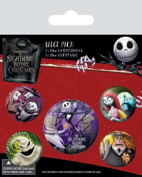 Spilla Nightmare Before Christmas -Back Buttons 5-Pack Characters DS Modellismo Spilla Nightmare Before Christmas -Back