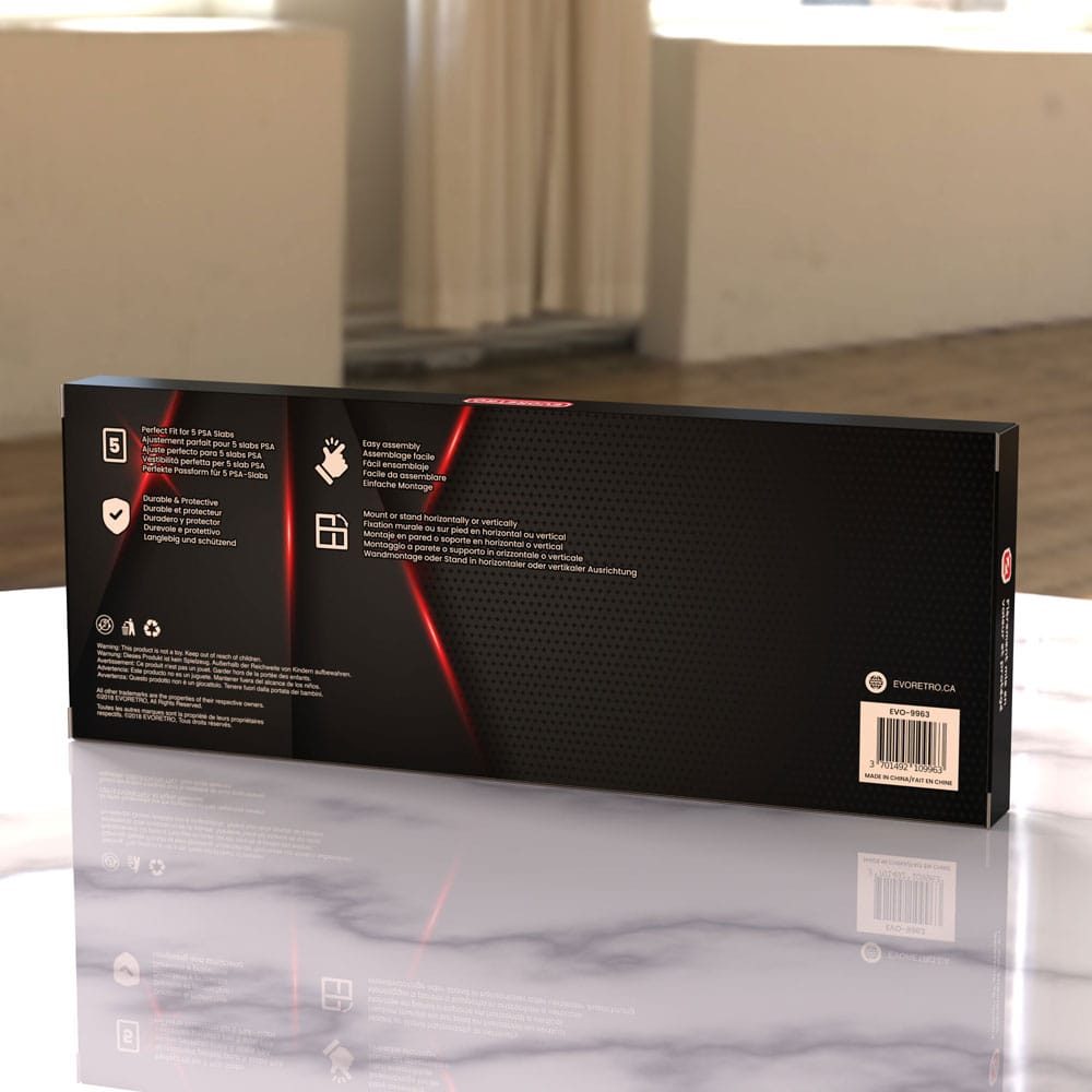 Evoretro Graded Card Display Frame for 5 Psa Graded Cards - Damaged packaging DS Modellismo Evoretro Graded Card Display Frame for 5 Psa