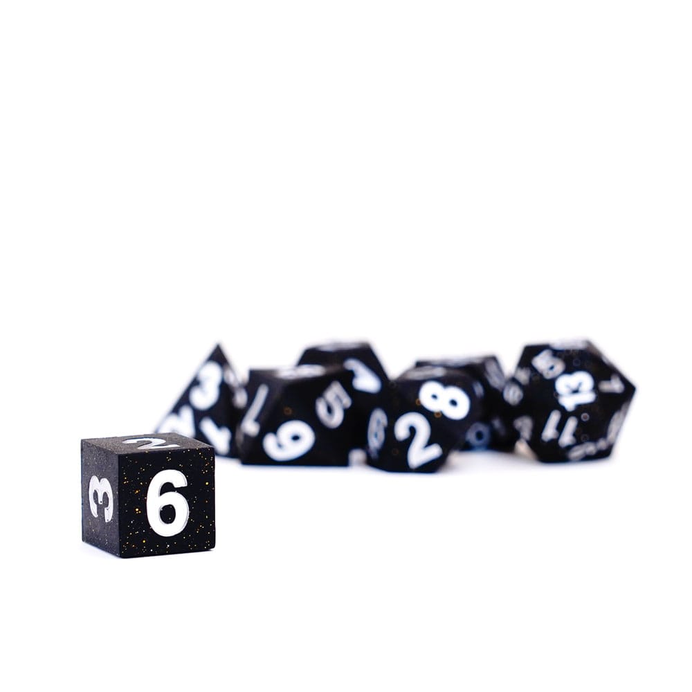 FanRoll Sharp Edge Silicone Dice Set Gold Scatter (7) DS Modellismo FanRoll Sharp Edge Silicone Dice Gold