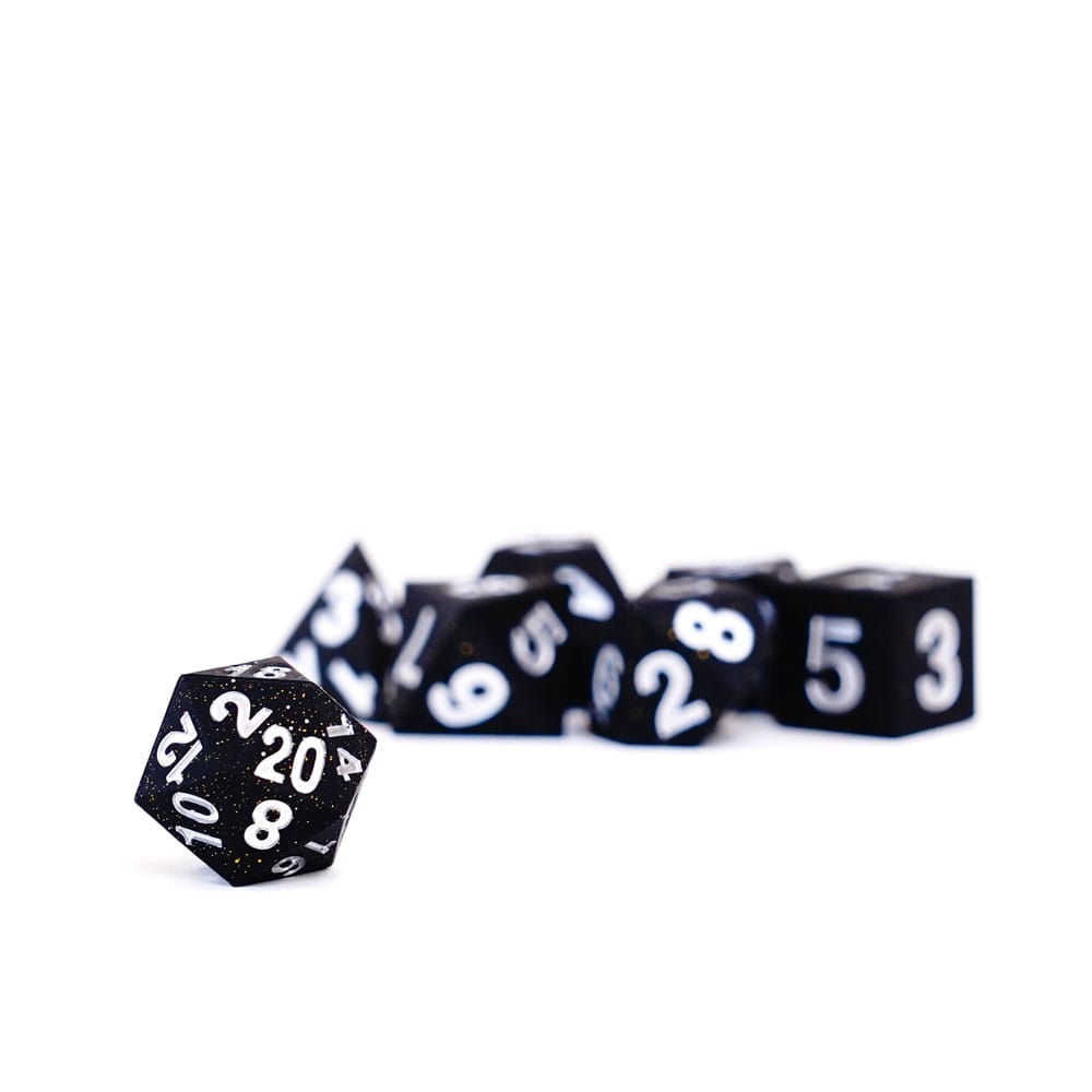 FanRoll Sharp Edge Silicone Dice Set Gold Scatter (7) DS Modellismo FanRoll Sharp Edge Silicone Dice Gold