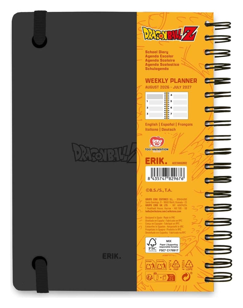 Dragon Ball School Diary weekly planner 2026/2027 A5 DS Modellismo Dragon Ball School Diary weekly planner