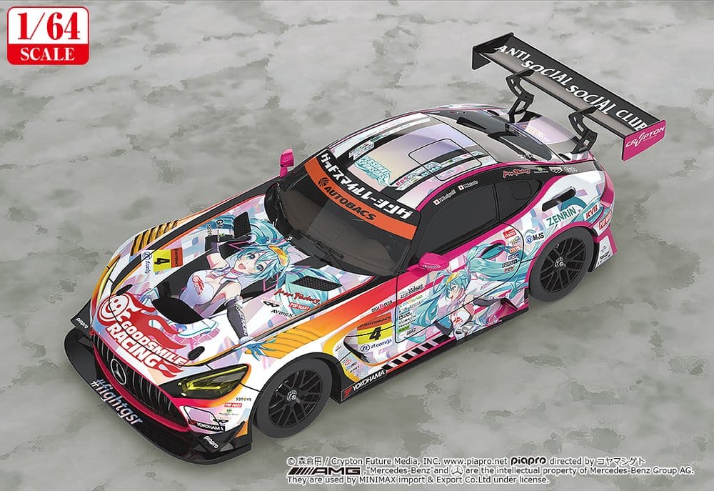 Hatsune Miku GT Project Vehicle 1/64 Hatsune Miku AMG 2021 SUPER GT Round 5 Ver. 7 cm DS Modellismo Hatsune Miku GT Project Vehicle scala 1/64