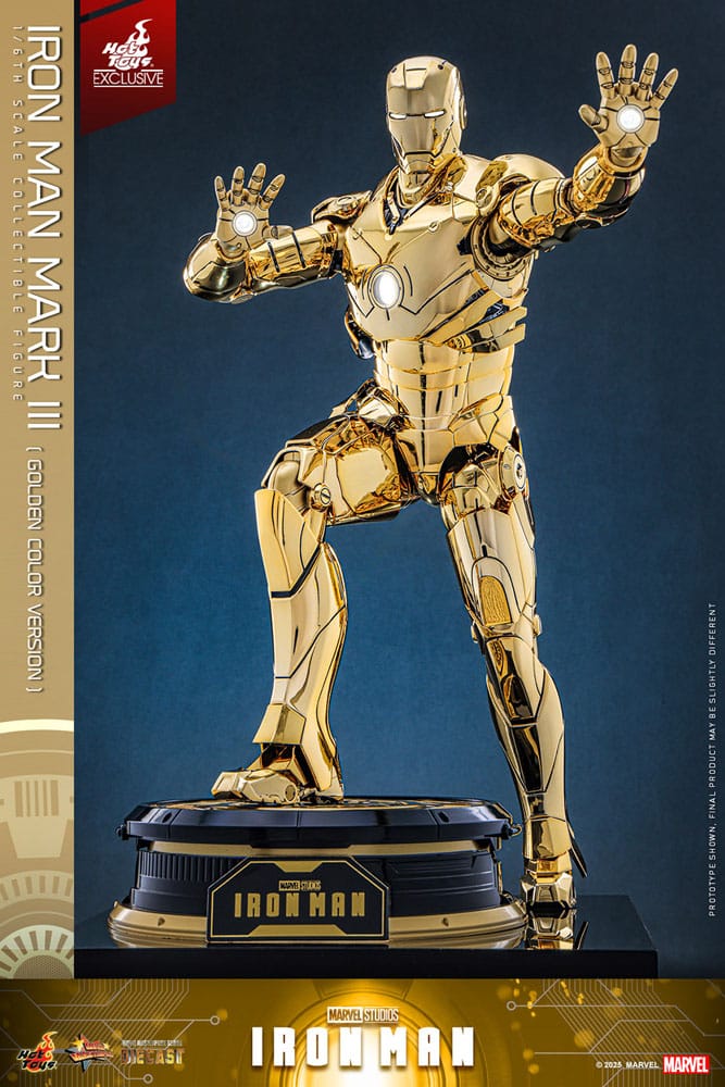 Iron Man Movie Masterpiece Diecast Action Figure 1/6 Iron Man Mark III (Gold Color Version) Hot Toys Exclusive 33 cm DS Modellismo Iron Man Movie Masterpiece Diecast scala 1/6