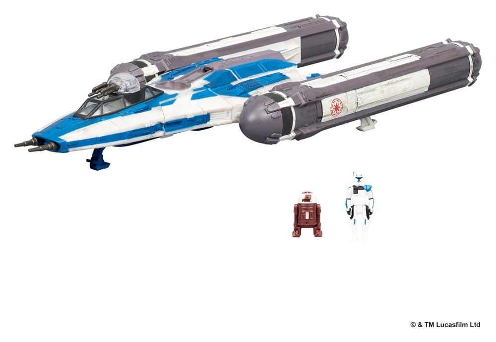 Star Wars Medium Vehicle Btl-b Y-wing Starfighter with Clone Captain Rex 13 cm DS Modellismo Star Wars Medium Vehicle Btl-b Y-wing