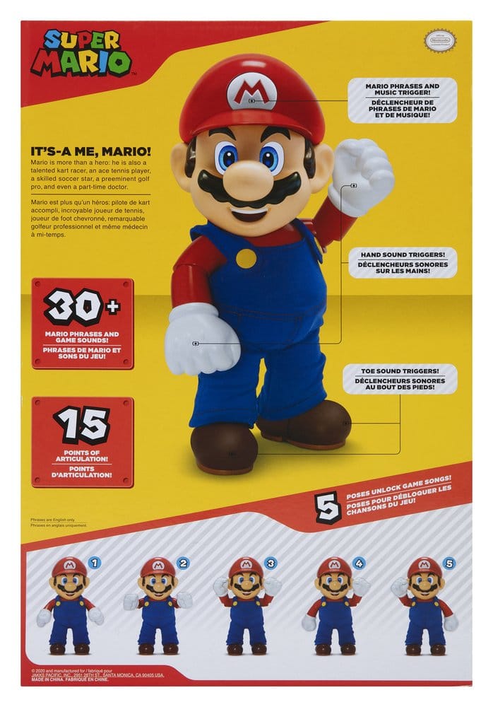 Super Mario Talking Action Figure It's-A Me! Mario 36 cm DS Modellismo Super Mario Talking Action It's-A Me! Mario