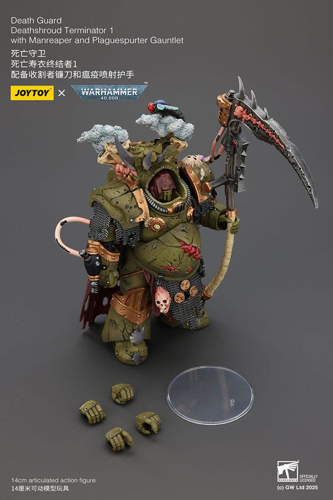 Warhammer 40k Action Figure 1/18 Death Guard Deathshroud Terminator 1 with Manreaper and Plaguespurter Gauntlet 14 cm DS Modellismo Warhammer 40k Action Figure Death scala 1/18