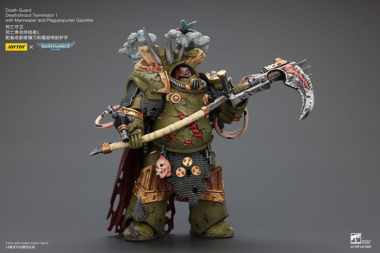 Warhammer 40k Action Figure 1/18 Death Guard Deathshroud Terminator 1 with Manreaper and Plaguespurter Gauntlet 14 cm DS Modellismo Warhammer 40k Action Figure Death scala 1/18