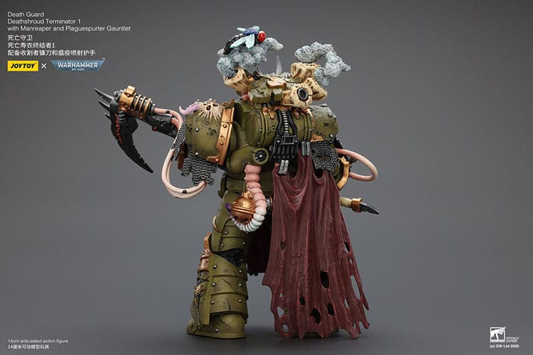 Warhammer 40k Action Figure 1/18 Death Guard Deathshroud Terminator 1 with Manreaper and Plaguespurter Gauntlet 14 cm DS Modellismo Warhammer 40k Action Figure Death scala 1/18