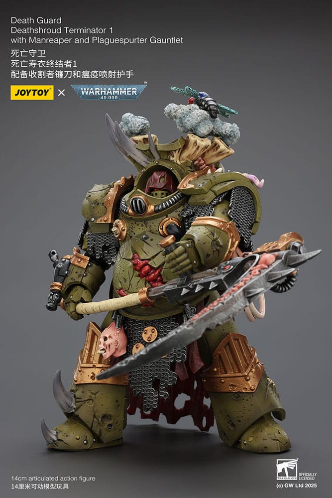 Warhammer 40k Action Figure 1/18 Death Guard Deathshroud Terminator 1 with Manreaper and Plaguespurter Gauntlet 14 cm DS Modellismo Warhammer 40k Action Figure Death scala 1/18