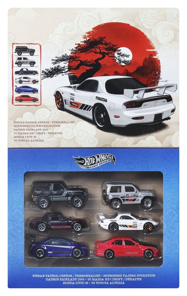 Hot Wheels Silver Series Die-Cast Vehicle 6-Pack 1/64 Streets of Japan DS Modellismo Hot Wheels Silver Series Die-Cast scala 1/64