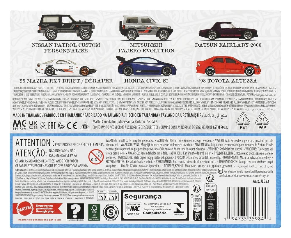 Hot Wheels Silver Series Die-Cast Vehicle 6-Pack 1/64 Streets of Japan DS Modellismo Hot Wheels Silver Series Die-Cast scala 1/64
