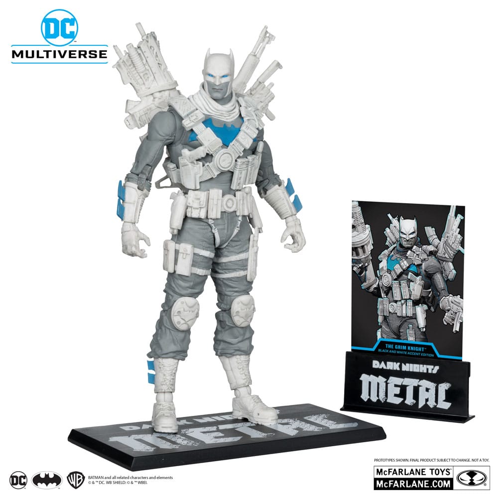 DC Multiverse Action Figure The Grim Knight (Dark Nights Metal) (Black & White Accent Edition) (Gold Label) 18 cm DS Modellismo Dc Multiverse Action Grim Knight