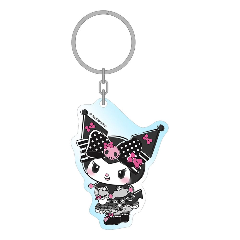 Portachiavi Sanrio Pink Black Party Series Acrylic Kuromi 7 cm DS Modellismo Portachiavi Sanrio Pink Black Party Acrylic