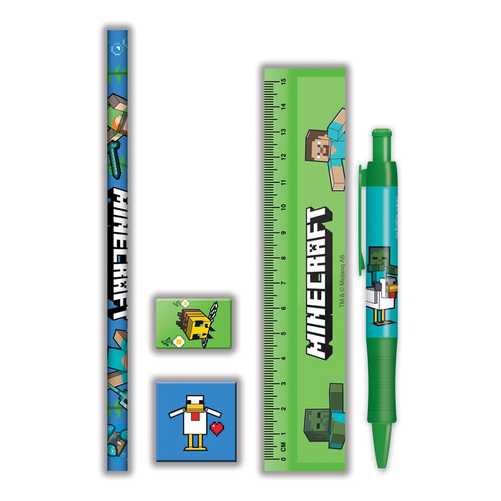 Minecraft 5-Piece Stationery Set DS Modellismo Minecraft 5-Piece Stationery
