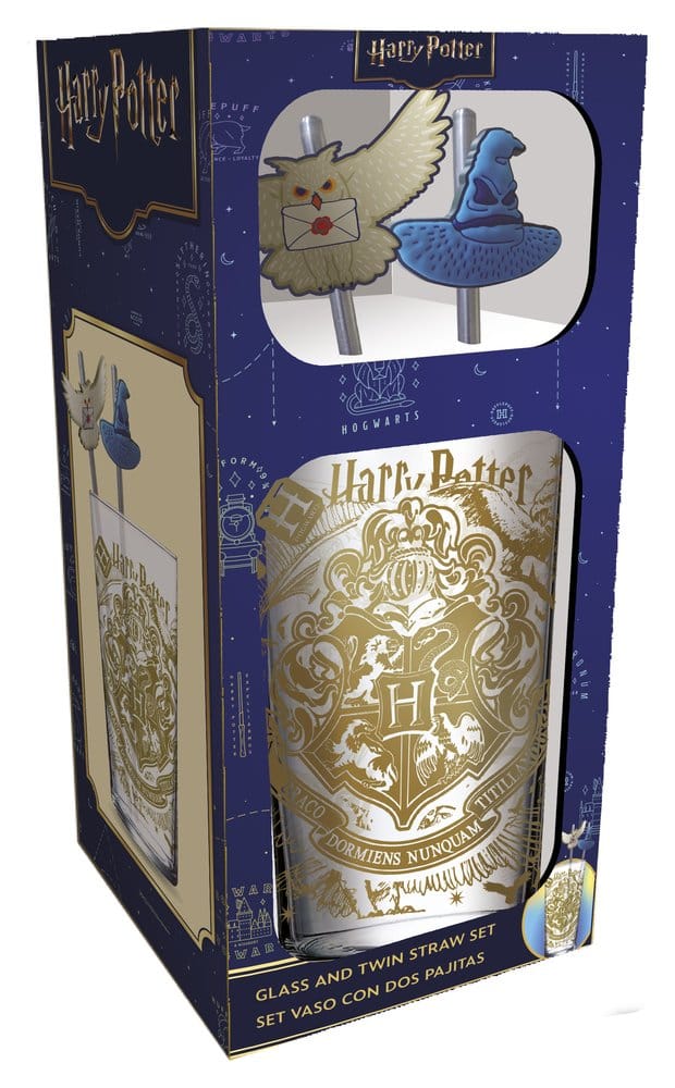 Bicchiere termico Harry Potter in vetro with Straws Magic & Mayhem 485 ml DS Modellismo Bicchiere termico Harry Potter in vetro