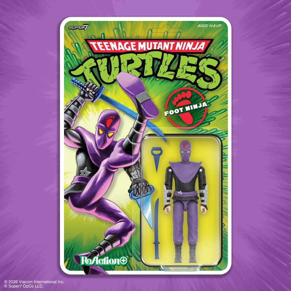 Teenage Mutant Ninja Turtles ReAction+ Action Figure Wave 01 Foot Ninja DS Modellismo Teenage Mutant Ninja Turtles ReAction+