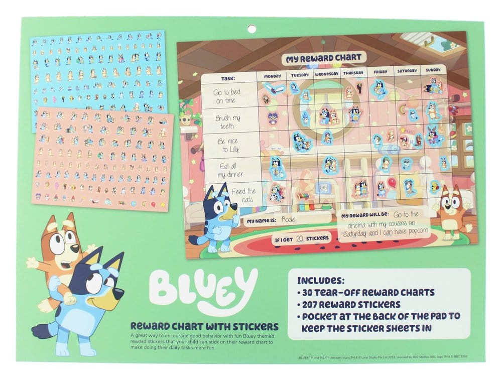 Bluey Reward Chart Set DS Modellismo Bluey Reward Chart Thumbs Up